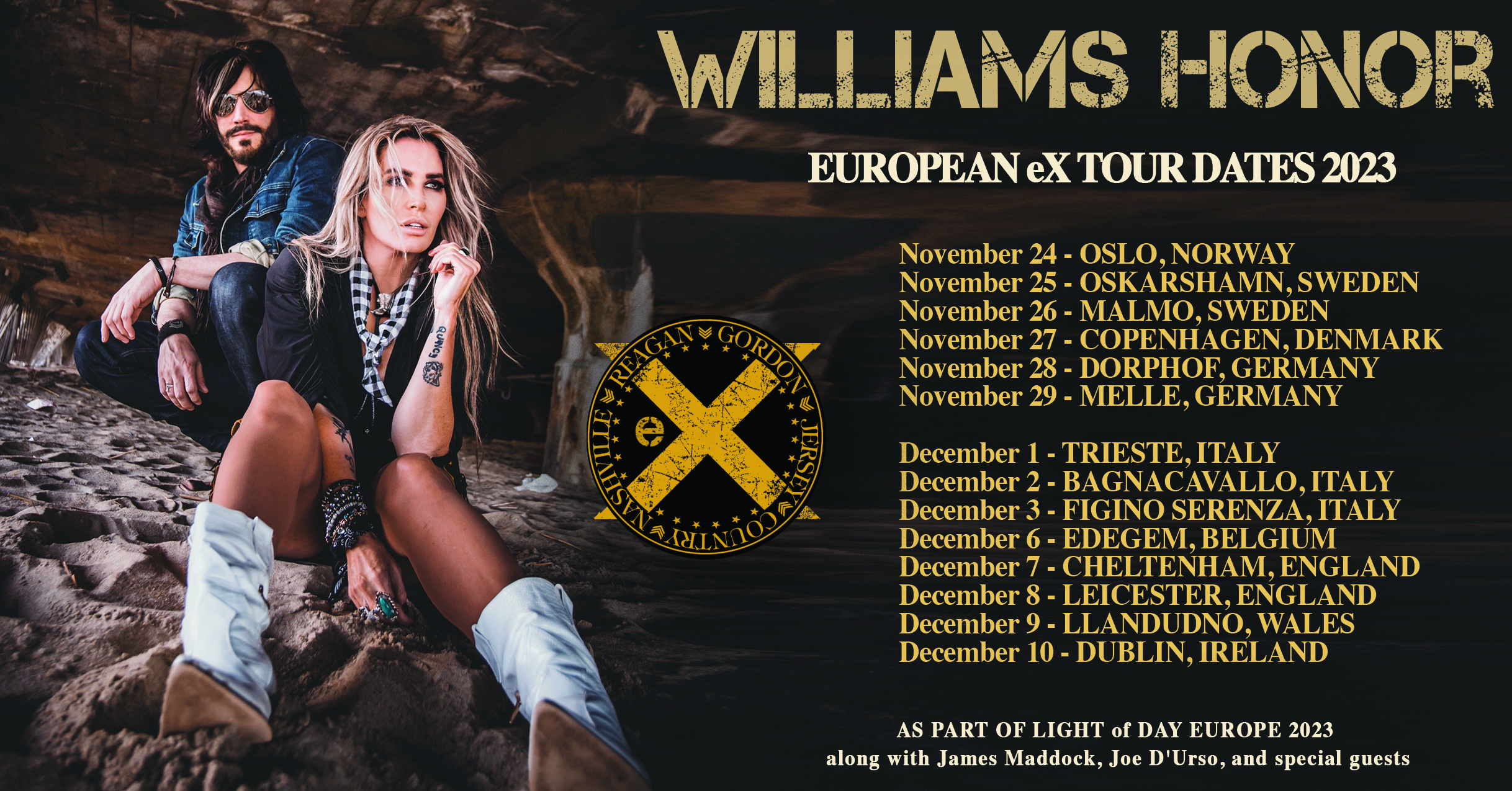 Williams Honor European Tour Dates Graphic